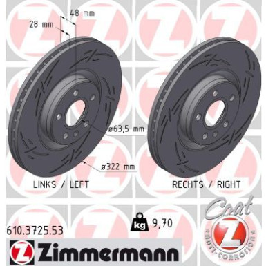 Zimmermann | Bremsscheibe | 610.3725.53
