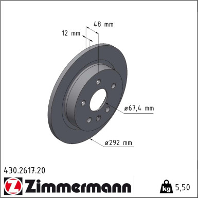 Zimmermann Bremsscheibe Coat Z 430.2617.20
