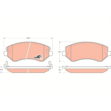 GDB4126 Bremsbelagsatz, Scheibenbremse COTEC