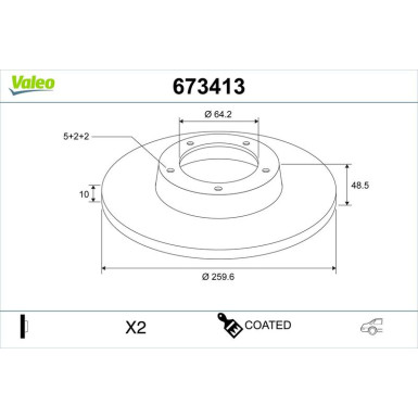 673413 Bremsscheibe COATED 673413 Bremsscheibe COATED
