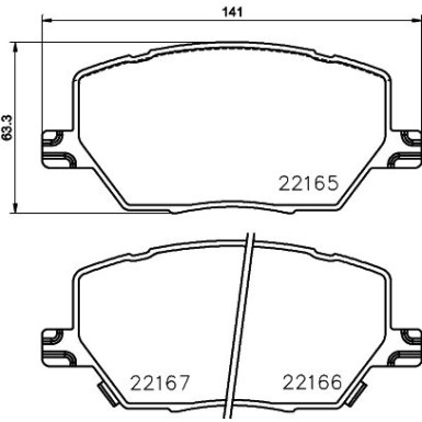 Hella | Bremsbelagsatz, Scheibenbremse | 8DB 355 024-711