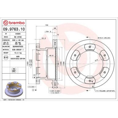 09.9763.10 Bremsscheibe PRIME LINE