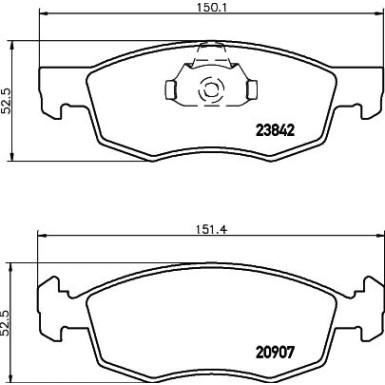 Hella | Bremsbelagsatz, Scheibenbremse | 8DB 355 010-321