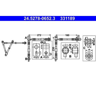 ATE | Bremsschlauch | 24.5278-0652.3