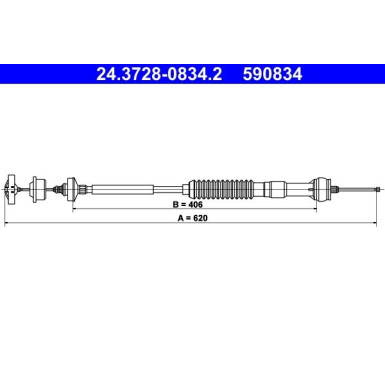24.3728-0834.2 Seilzug, Kupplungsbetätigung 24.3728-0834.2 Seilzug, Kupplungsbetätigung