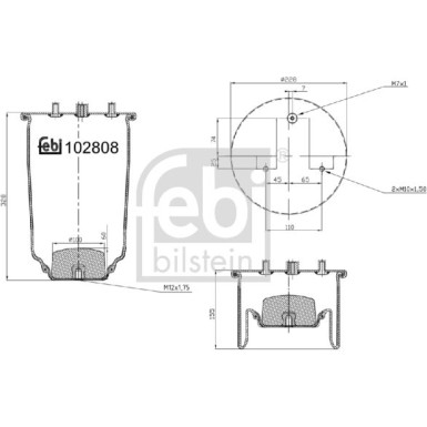 febi bilstein | Federbalg, Luftfederung | 102808