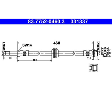 ATE | Bremsschlauch | 83.7752-0460.3