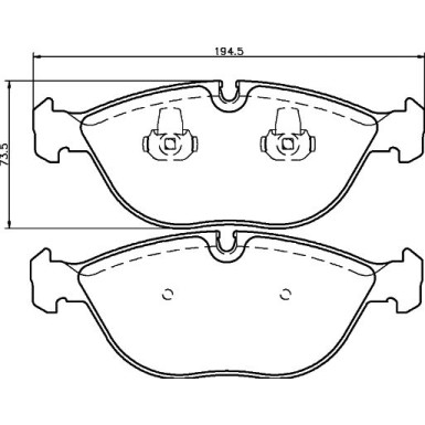 Hella | Bremsbelagsatz, Scheibenbremse | 8DB 355 008-261