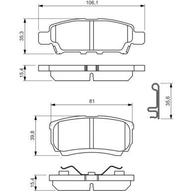 BOSCH Bremsbelagsatz, Scheibenbremse 0 986 494 502