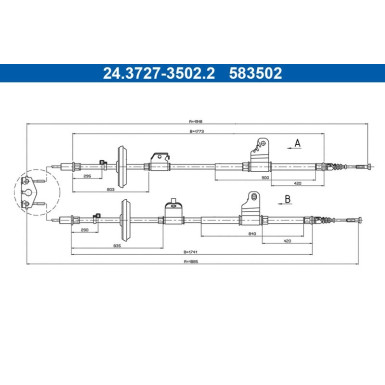 24.3727-3502.2 Seilzug, Feststellbremse 24.3727-3502.2 Seilzug, Feststellbremse