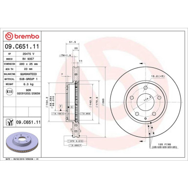 09.C651.11 Bremsscheibe PRIME LINE - UV Coated 09.C651.11 Bremsscheibe PRIME LINE - UV Coated