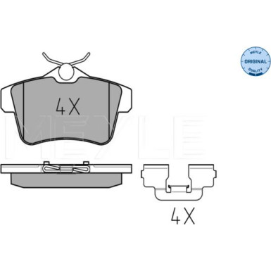 025 249 2217 Bremsbelagsatz, Scheibenbremse MEYLE-ORIGINAL: True to OE.