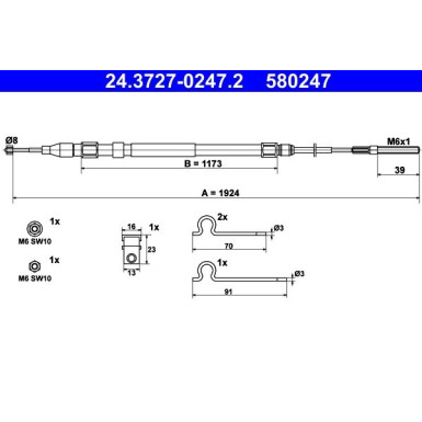 24.3727-0247.2 Seilzug, Feststellbremse