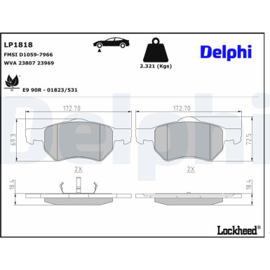 LP1818 Bremsbelagsatz, Scheibenbremse