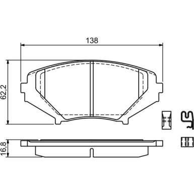 0 986 494 220 Bremsbelagsatz, Scheibenbremse