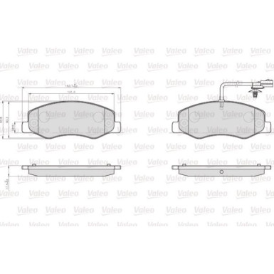Valeo | Bremsbelagsatz, Scheibenbremse | 872172