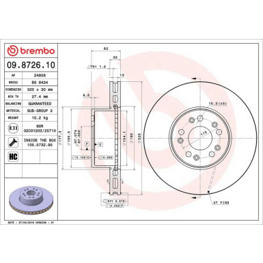 Brembo | Bremsscheibe | 09.8726.10