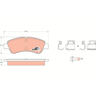 GDB1677 Bremsbelagsatz, Scheibenbremse COTEC