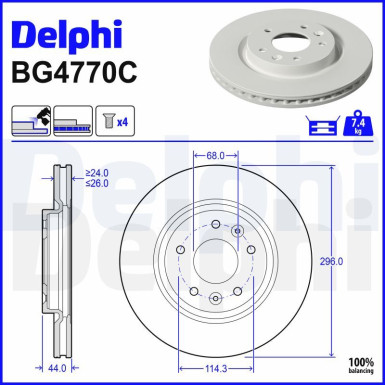 Delphi | Bremsscheibe | BG4770C