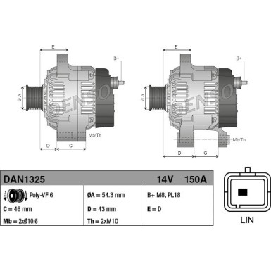 Denso | Generator | DAN1139