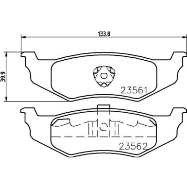 Hella | Bremsbelagsatz, Scheibenbremse | 8DB 355 018-661