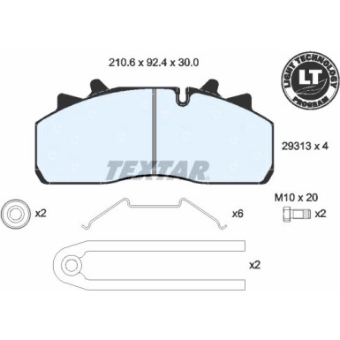 2931302 Bremsbelagsatz, Scheibenbremse Lightweight Technology