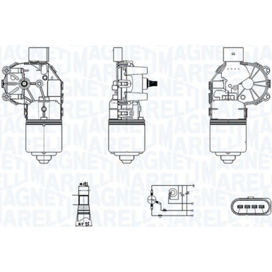 Magneti Marelli | Wischermotor | 064350006010