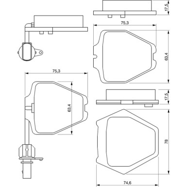 BOSCH Bremsbelagsatz, Scheibenbremse 0 986 424 690