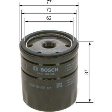 BOSCH 0 451 102 056 Ölfilter BOSCH 0 451 102 056 Ölfilter
