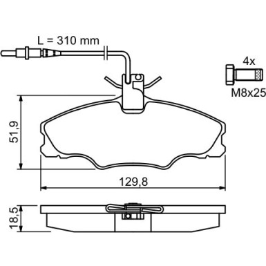 0 986 424 227 Bremsbelagsatz, Scheibenbremse 0 986 424 227 Bremsbelagsatz, Scheibenbremse