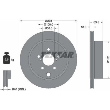 Textar | Bremsscheibe | 92278503