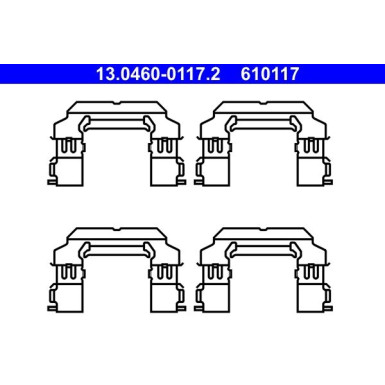 13.0460-0117.2 Zubehörsatz, Scheibenbremsbelag