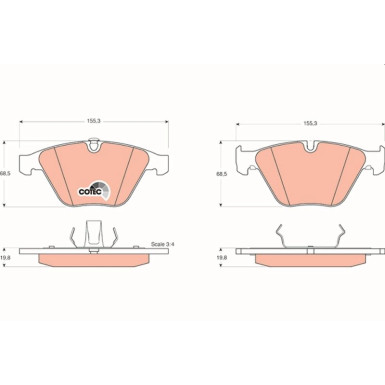 GDB1498 Bremsbelagsatz, Scheibenbremse COTEC
