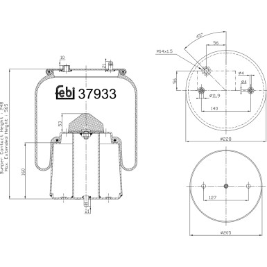 FEBI BILSTEIN 37933 Federbalg, Luftfederung FEBI BILSTEIN 37933 Federbalg, Luftfederung