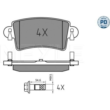 Meyle Bremsbelagsatz, Scheibenbremse MEYLE-PD: Advanced performance and design 025 236 6916/PD