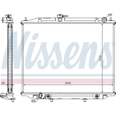 Nissens | Kühler, Motorkühlung | 68707A