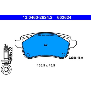 13.0460-2624.2 Bremsbelagsatz, Scheibenbremse