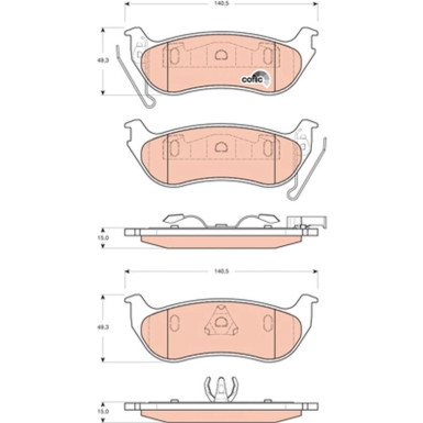TRW Bremsbelagsatz, Scheibenbremse COTEC GDB4139