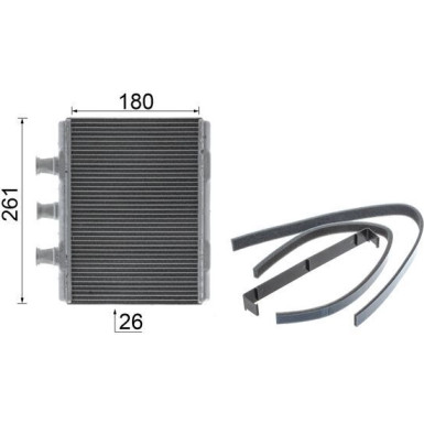 Mahle | Wärmetauscher, Innenraumheizung | AH 80 000P