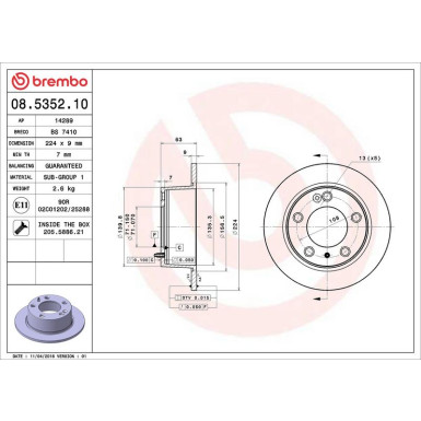 Brembo | Bremsscheibe | 08.5352.10