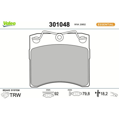 301048 Bremsbelagsatz, Scheibenbremse ESSENTIAL