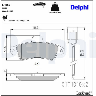 LP853 Bremsbelagsatz, Scheibenbremse