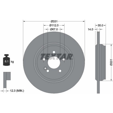 Textar Bremsscheibe PRO 92103303
