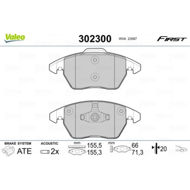 Valeo | Bremsbelagsatz, Scheibenbremse | 302300