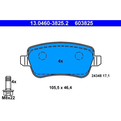 13.0460-3825.2 Bremsbelagsatz, Scheibenbremse