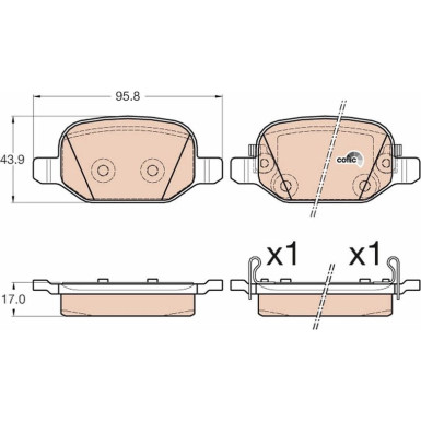 TRW Bremsbelagsatz, Scheibenbremse COTEC GDB2002