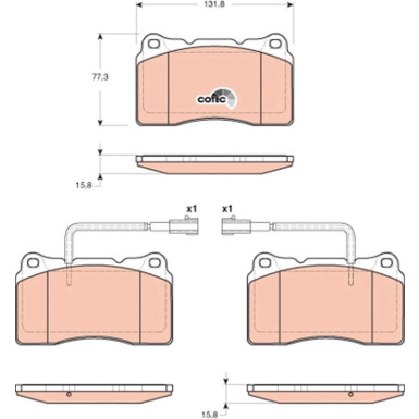 GDB1648 Bremsbelagsatz, Scheibenbremse COTEC