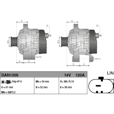 Denso | Generator | DAN1305