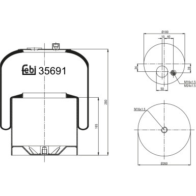 FEBI BILSTEIN 35691 Federbalg, Luftfederung