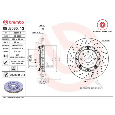 Brembo | Bremsscheibe | 09.B085.13